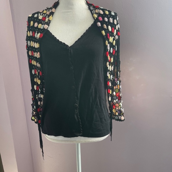 Joseph A. Embroidering cardigan with scarf - Picture 6 of 8